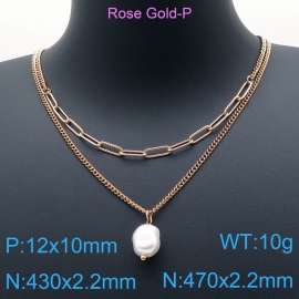 SS Rose Gold-Plating Necklace