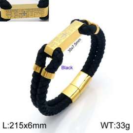 Stainless Steel Leather Bracelet