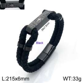 Stainless Steel Leather Bracelet