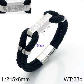 Stainless Steel Leather Bracelet