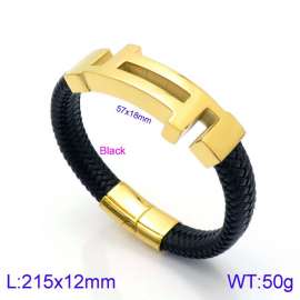 Stainless Steel Leather Bracelet