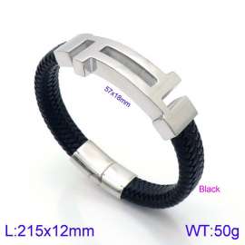 Stainless Steel Leather Bracelet