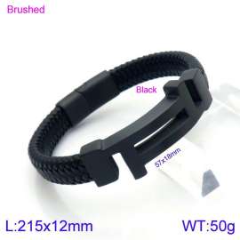 Stainless Steel Leather Bracelet