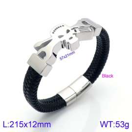 Stainless Steel Leather Bracelet