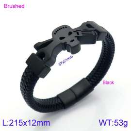 Stainless Steel Leather Bracelet