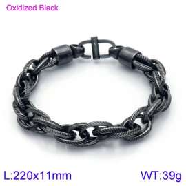 Stainless Steel Oxidized Black Bracelet