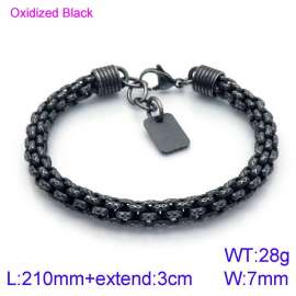 Stainless Steel Oxidized Black Bracelet