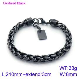 Stainless Steel Oxidized Black Bracelet