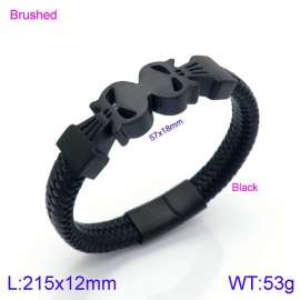 Stainless Steel Leather Bracelet