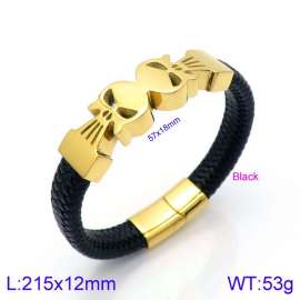 Stainless Steel Leather Bracelet