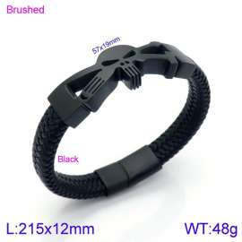 Stainless Steel Leather Bracelet