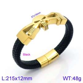 Stainless Steel Leather Bracelet