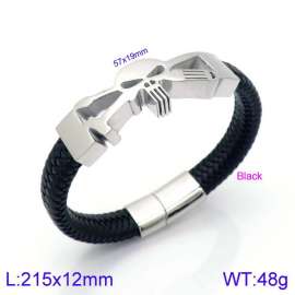 Stainless Steel Leather Bracelet