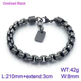 Stainless Steel Oxidized Black Bracelet