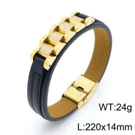 Stainless Steel Leather Bracelet