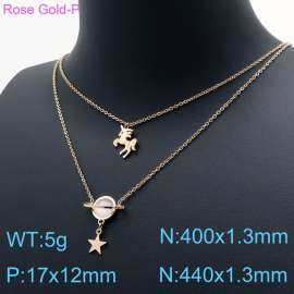 SS Rose Gold-Plating Necklace