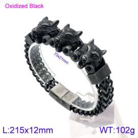 Stainless Steel Oxidized Black Bracelet