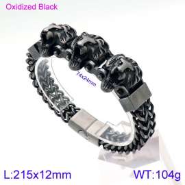 Stainless Steel Oxidized Black Bracelet