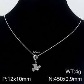 Stainless Steel Stone & Crystal Necklace