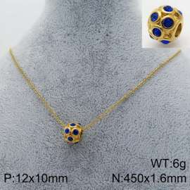Stainless Steel Stone & Crystal Necklace