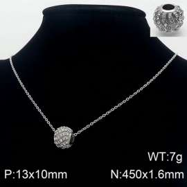 Stainless Steel Stone & Crystal Necklace