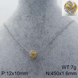 Stainless Steel Stone & Crystal Necklace