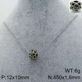 Stainless Steel Stone & Crystal Necklace