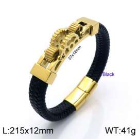 Stainless Steel Leather Bracelet