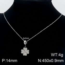 Stainless Steel Stone & Crystal Necklace