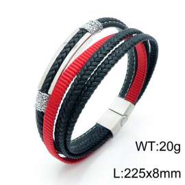 Stainless Steel Leather Bracelet