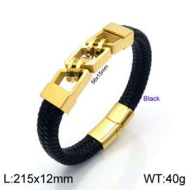 Stainless Steel Leather Bracelet