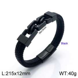 Stainless Steel Leather Bracelet