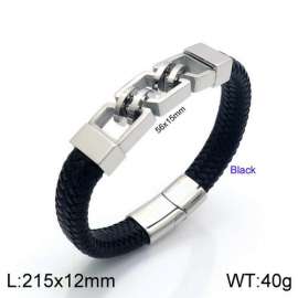 Stainless Steel Leather Bracelet