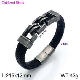 Stainless Steel Leather Bracelet