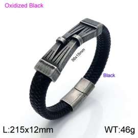 Stainless Steel Leather Bracelet