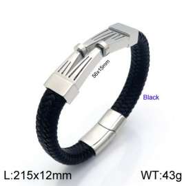 Stainless Steel Leather Bracelet