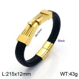 Stainless Steel Leather Bracelet