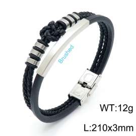 Stainless Steel Leather Bracelet