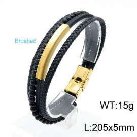 Stainless Steel Leather Bracelet