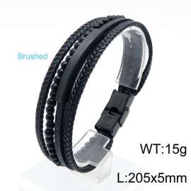 Stainless Steel Leather Bracelet