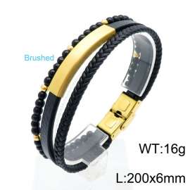 Stainless Steel Leather Bracelet