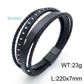 Stainless Steel Leather Bracelet