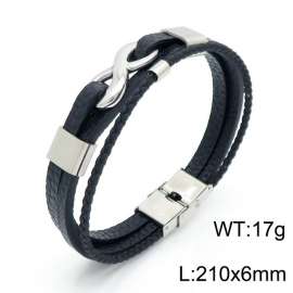 Stainless Steel Leather Bracelet