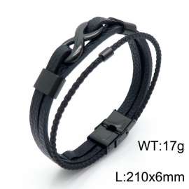 Stainless Steel Leather Bracelet