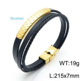 Stainless Steel Leather Bracelet