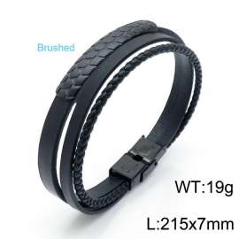 Stainless Steel Leather Bracelet