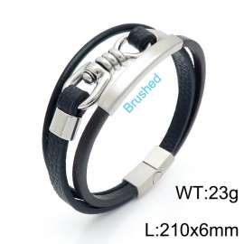 Stainless Steel Leather Bracelet