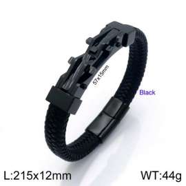 Stainless Steel Leather Bracelet