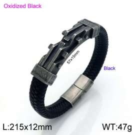 Stainless Steel Leather Bracelet