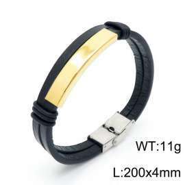 Stainless Steel Leather Bracelet